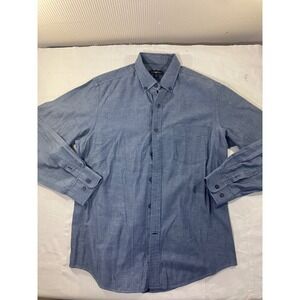 Club Room Mens Button Down Long Sleeve Chambray Shirt Blue Size Medium